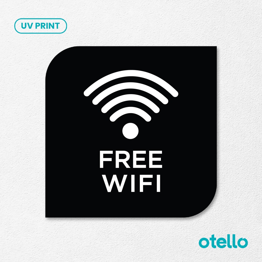 Logo Free Wifi Sign Board Akrilik Tempel Signage Dinding Papan Acrylic Restoran Dinding Petunjuk Toko Cafe