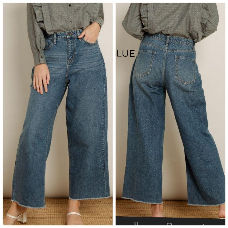 LUCY DENIM PANTS BLUE || ALEZA LABEL