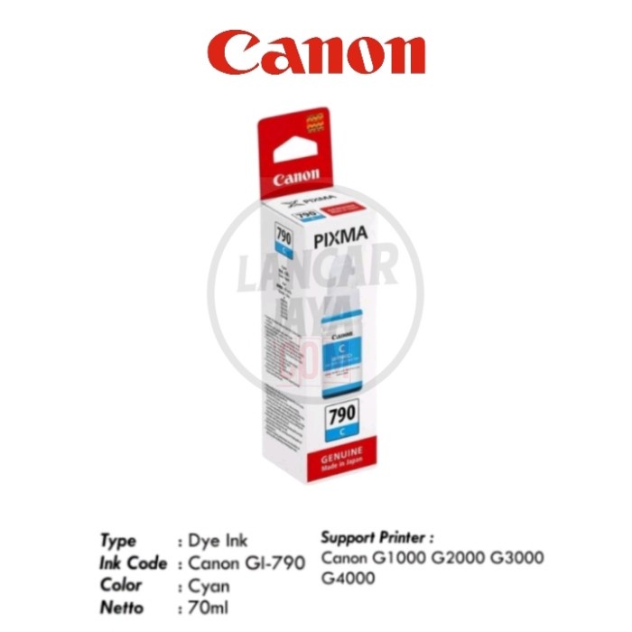 

Sale Tinta Canon Ink Bottle Gi-790 Cyan Original Limited