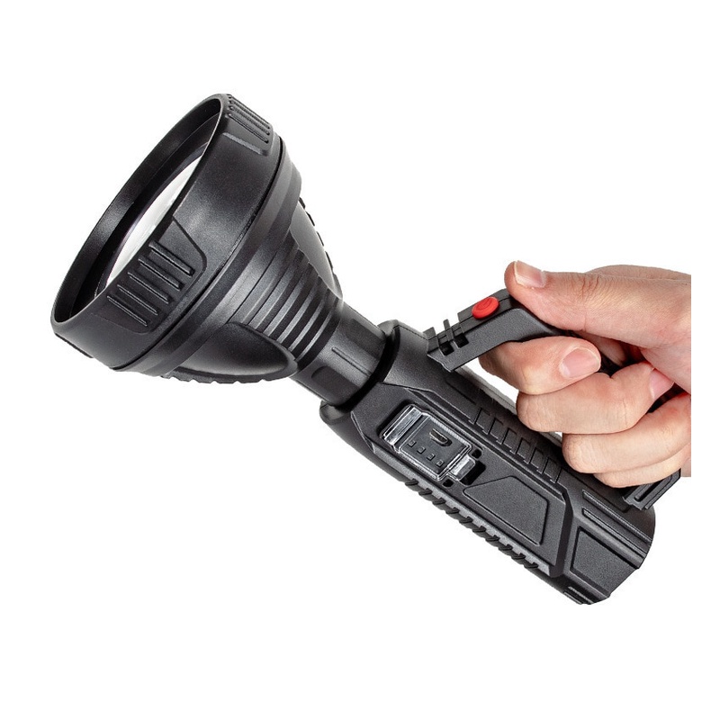 Senter Besar USB Recharge 60000 Lumens bisa Strobo Anti Air Jangkauan Jauh Lampu Sorot Portabel Lampu Sorot Besar Senter Jarak Jauh USB Isi Ulang Senter Lentera Tahan Air Senter Patroli Luar Ruangan High Power LED Flashlight Handheld Searchlight Portable