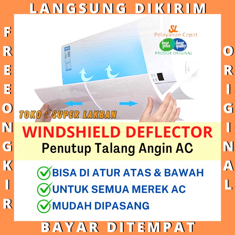 Cover Penutup Penghalang Angin AC Penahan Angin Acrylic Adjustable Windshield