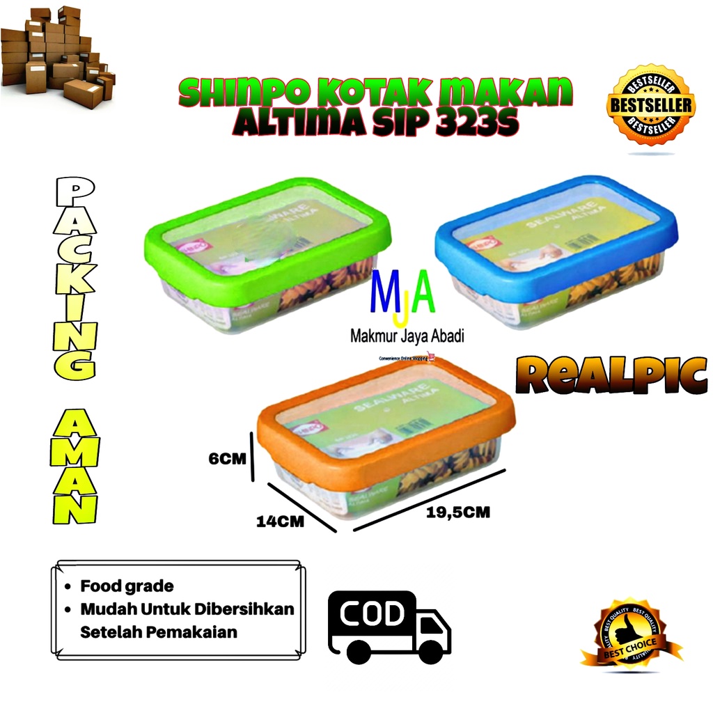 PROMO (BISA COD) Shinpo Altima SIP 323 S / SIP 323 T / Kotak Kue Plastik Polos / Kotak Makan / Food Storage / Tempat Kue - 0.85L / 2L