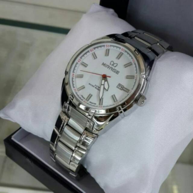 JAM TANGAN PRIA/COWOK MIRAGE RANTAI SILVER ORIGINAL ANTI AIR ELEGANT HARGA BERSAHABAT...
