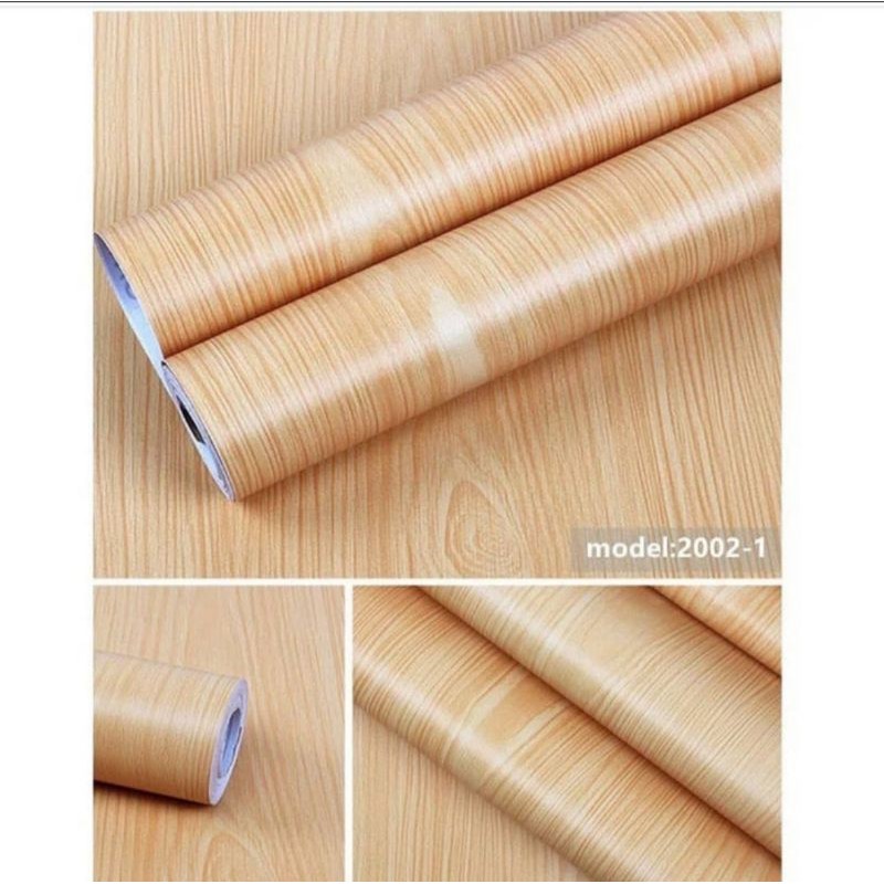Wallpaper Dinding 45cm x 10m Motif Serat Kayu Coklat Susu kode Y569