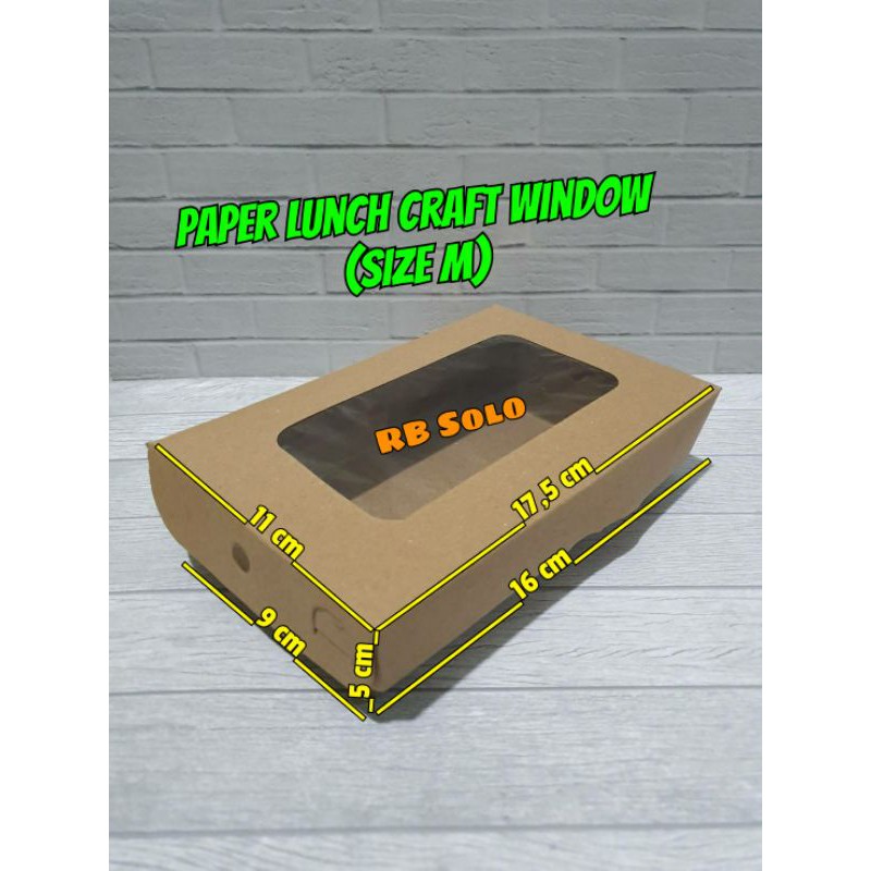 Paper Lunch Box Kraft Window M Take away Box Laminasi Dalam