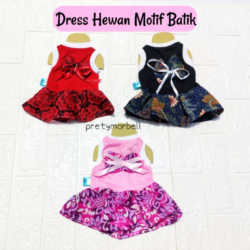 Baju Kucing Dress Hewan Motif Batik