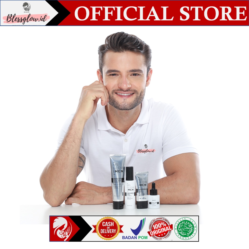 MS GLOW FOR MEN ORIGINAL PAKET MEN KOMPLIT 4in1 SKINCARE PRIA SUNSCREEN PRIA PERAWATAN WAJAH PRIA