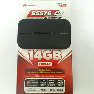 Modem Mifi Huawei E5576 Wifi 4G LTE Free Telkomsel 14GB