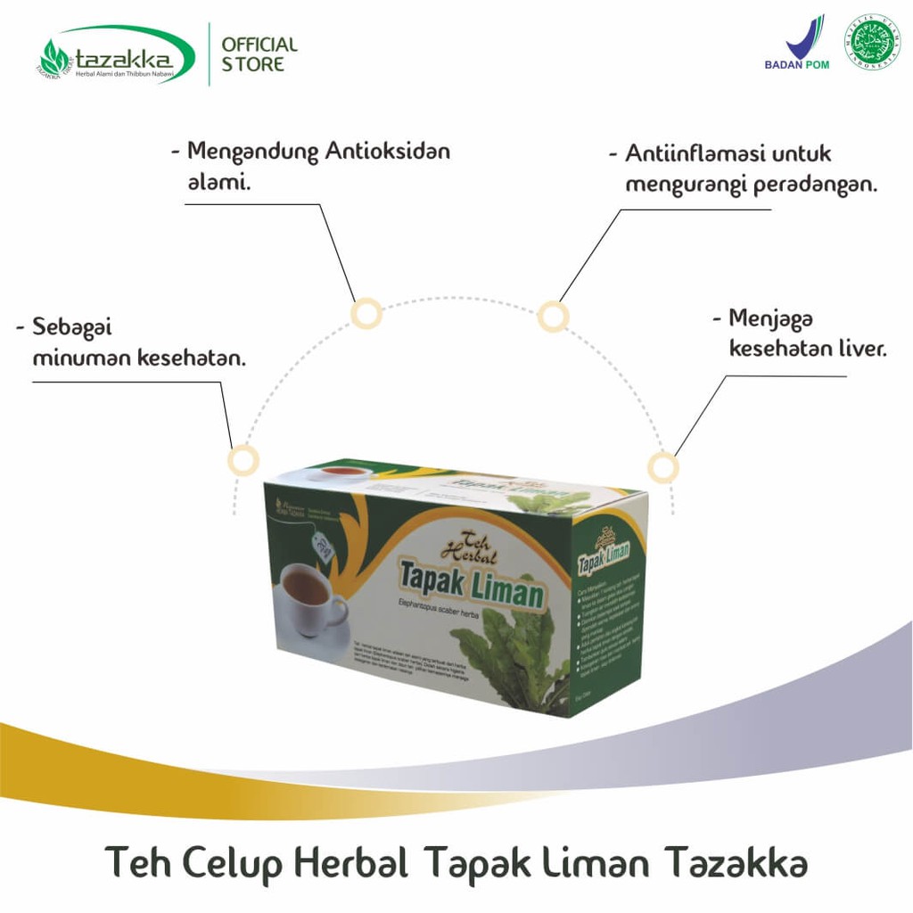 TAPAK LIMAN TEH Herbal Tazakka 20 Kantung Teh Celup Original Halal BPOM