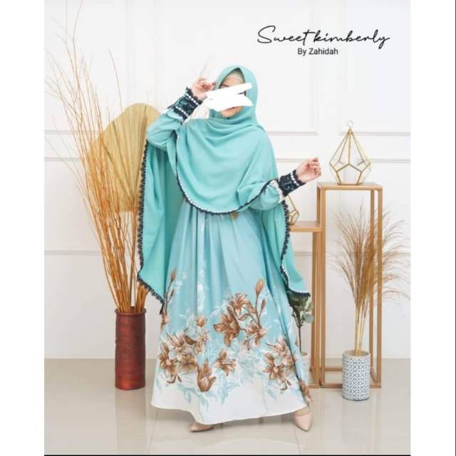 titi.id Gamis Set Motif bunga Kimberly by Zahidah Ori