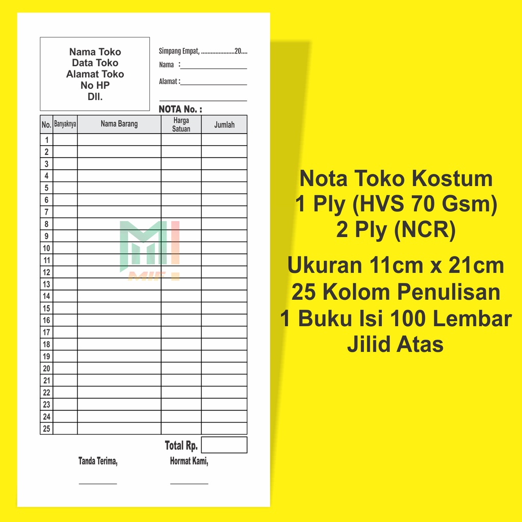 

Nota Custom/Nota Penjualan - 1/3