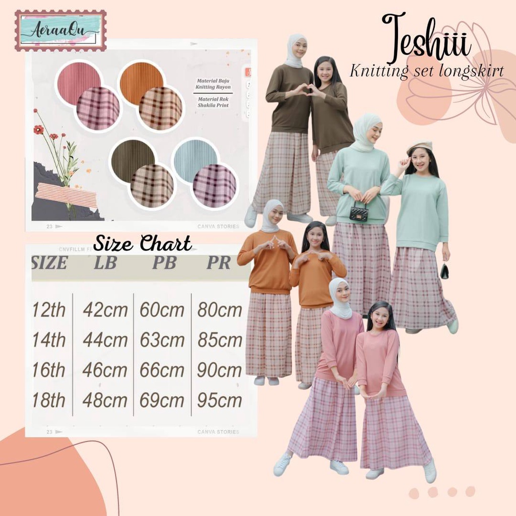 Setelan rok Teen Jeshii Knitting Set Longskirt By aeraaqu