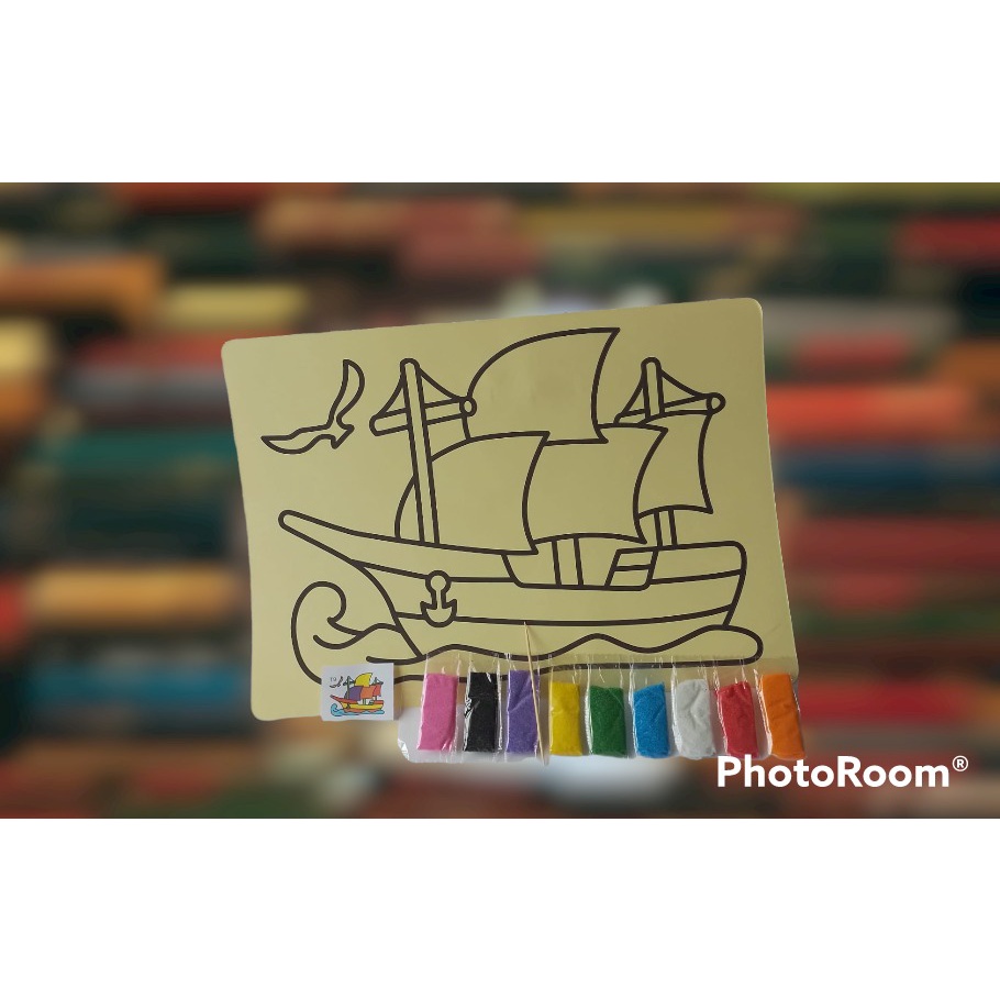 Mainan Edukasi Kertas Mewarnai Dengan Pasir | mewarnai dengan pasir | buku mewarnai | mewarnai murah