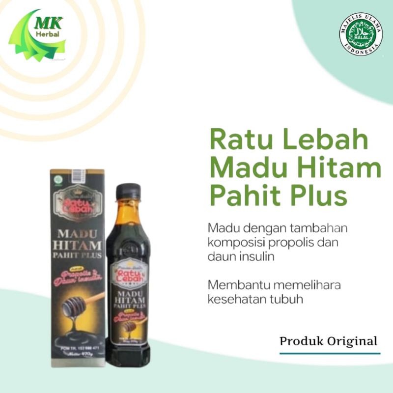 

Madu Hitam Pahit Ratu Lebah Plus Propolis 470 gram