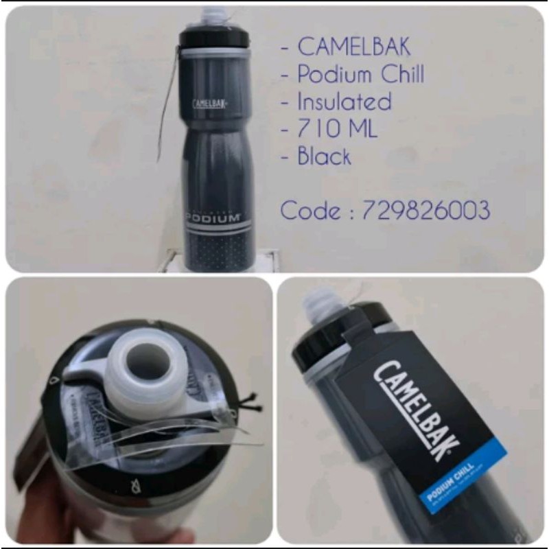 Bottle Camelbak Podium Chill Mdl B 710ML Warna Black Hitam insulated code 729826003