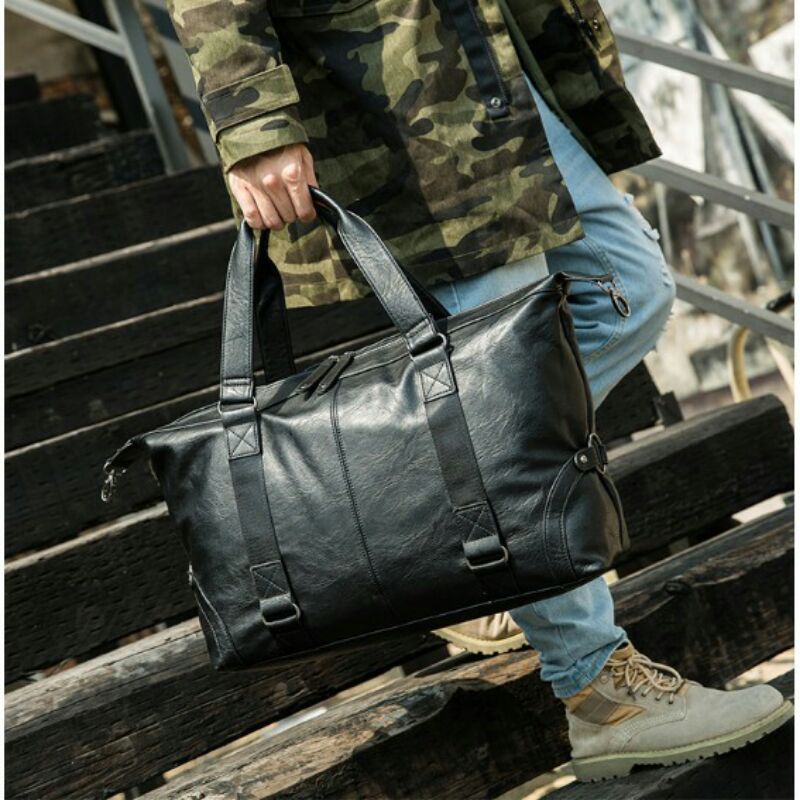 TAS SELEMPANG KULIT PRIA TAS TRAVEL TAS GYM TAS KABIN