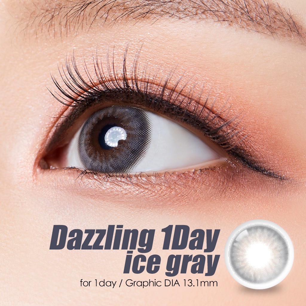 LENSBYSEOUL O'lola Dazzling 1 Day/1x Pakai - Ice Gray (1 Box isi 5 Pasang) Korean Contact Soft Lens