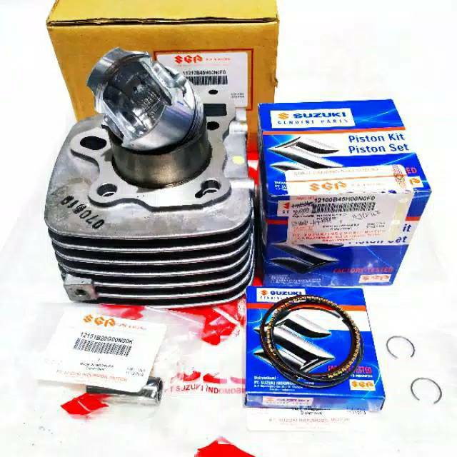 Paketan Blok Seher Komplit + Piston Kit Std Smash Titan Original SGP 11210-45H00-0F0 / 12100-45H00-0F0