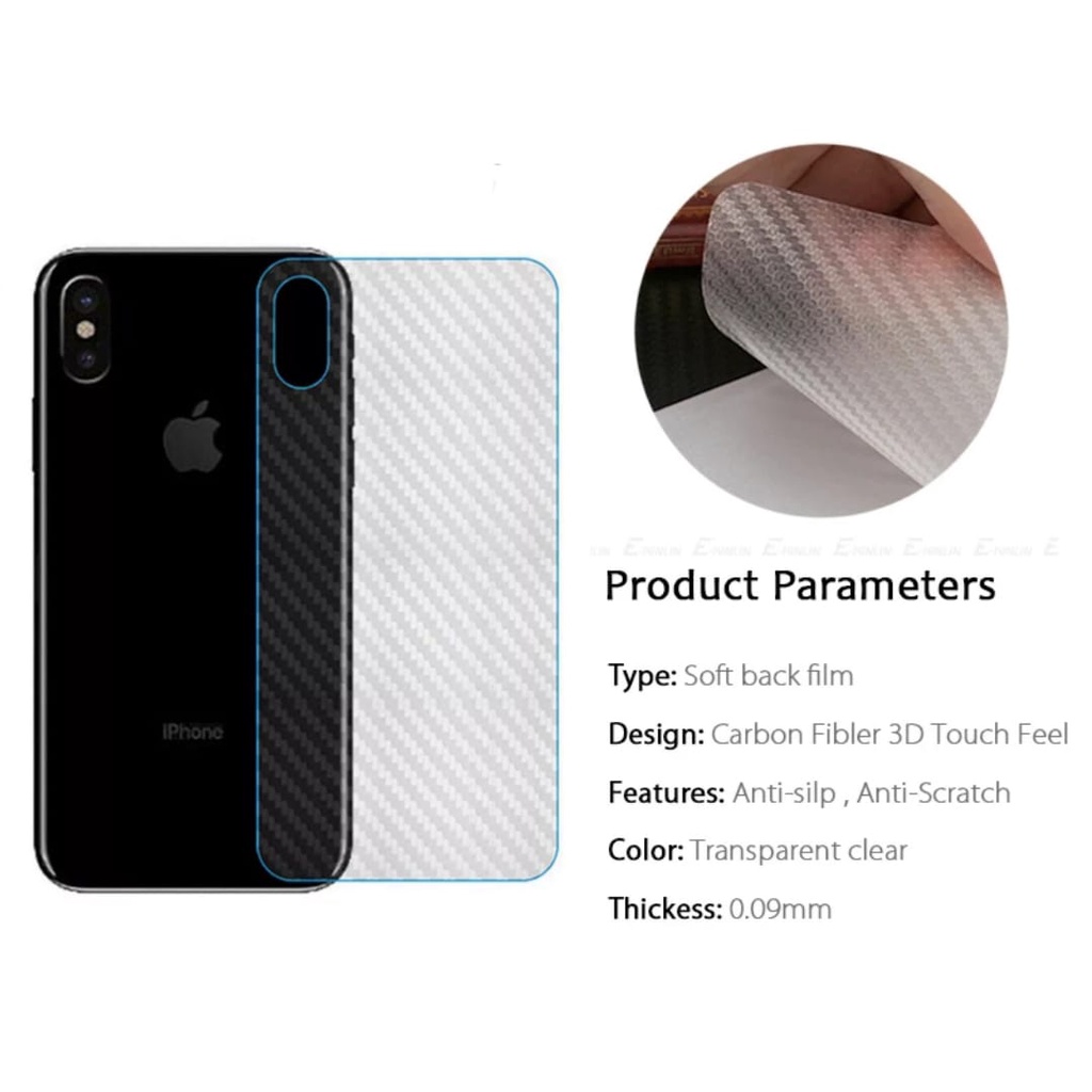 PROMO Garskin Carbon Apple iPhone X | iPhone XS | iPhone XS Max Anti Gores Pelindung Belakang HP