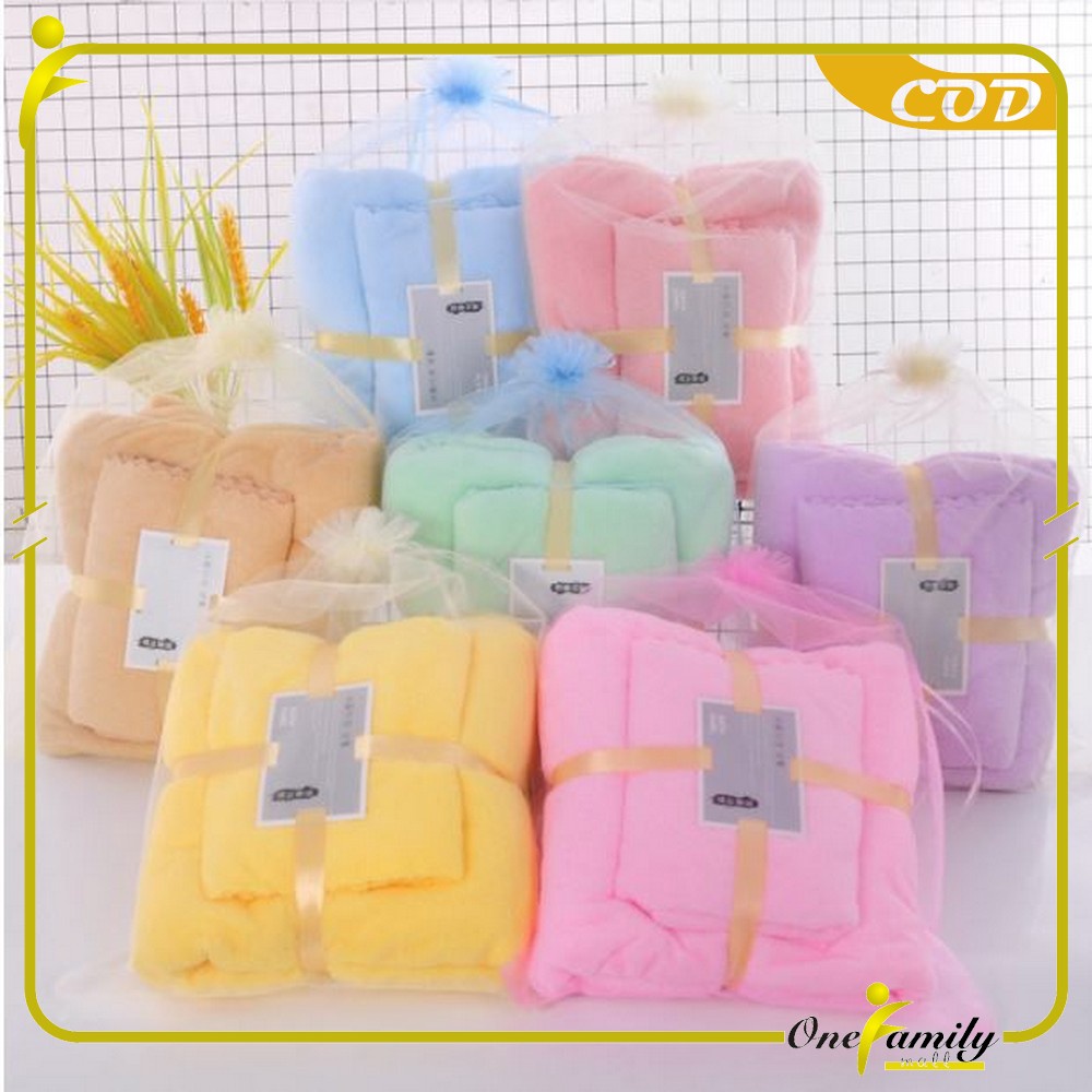 ONE-C444 Handuk Set 2IN1 Serbaguna / Handuk Badan dan Wajah Lembut / Handuk Mandi Cotton Towel
