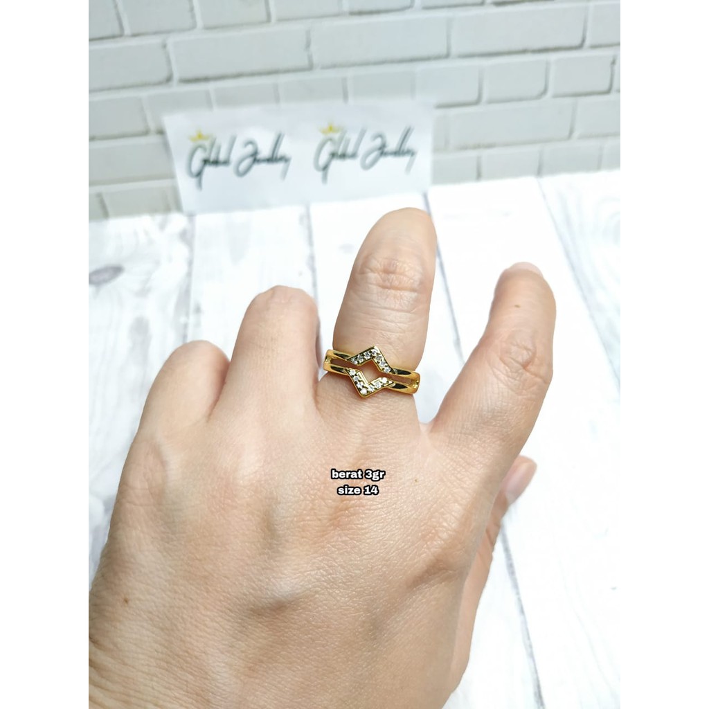 CINCIN WAJIK MATA GOLD PERAK ASLI S925 GLOBAL JEWELLERY CJ056