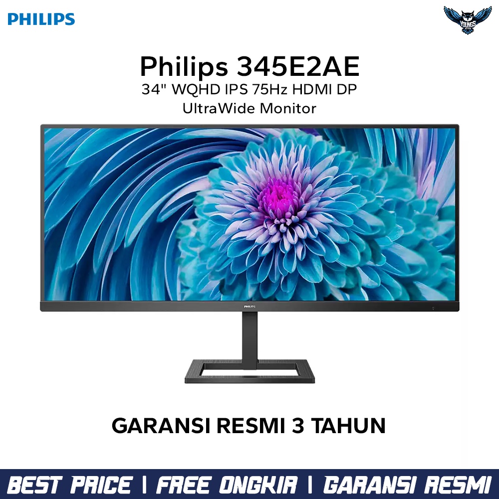 LED Philips 345E2AE 34&quot; WQHD IPS 75Hz HDMI DP | UltraWide Monitor