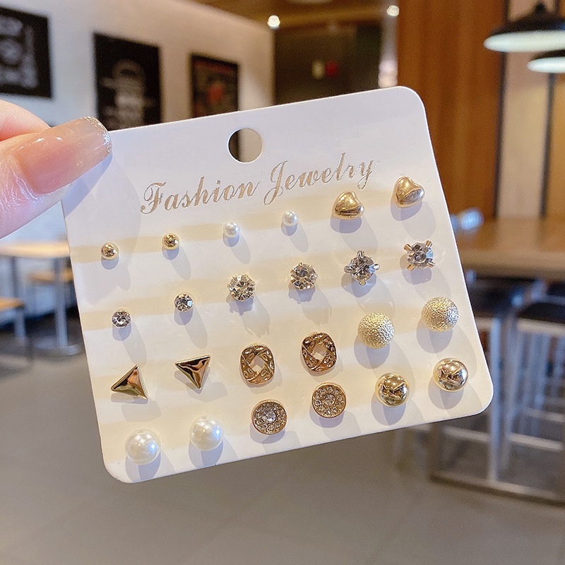 17KM Fashion Pearl Butterfly Earring Set Crystal Tassel Elegant Stud Earrings Gold Earrings Women Jewelry Accessories-46