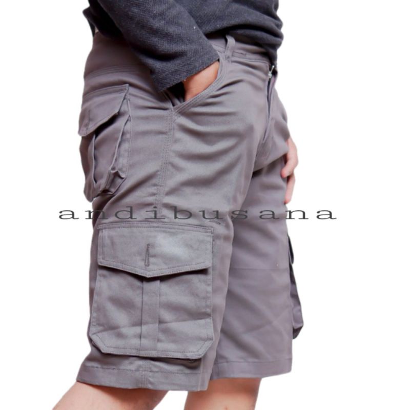 Celana Pendek Cargo Pria Gunung Casual Bahan Melar Big Size Jumbo 27-44