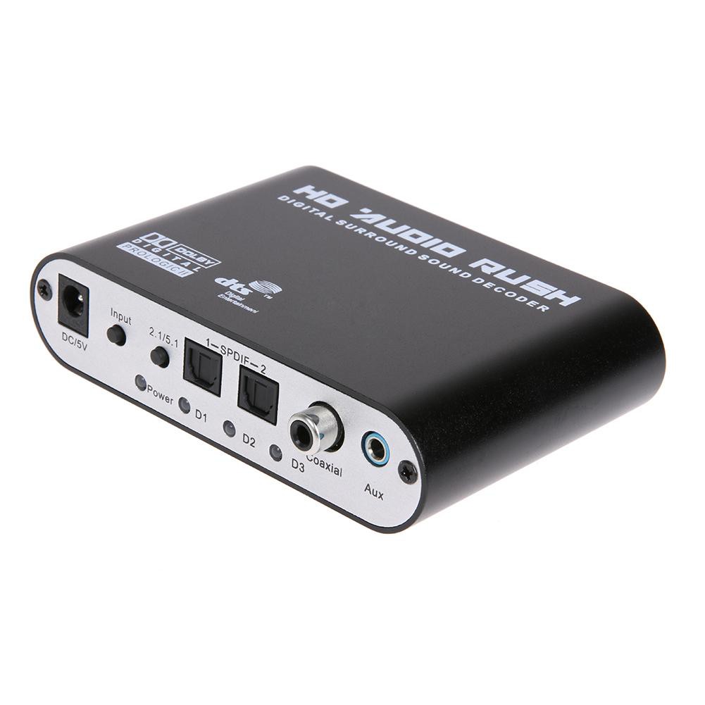 MOJITO 5.1 Audio Rush Digital Sound Decoder Converter - Optical SPDIF/ Coaxial AC3 DTS to 5.1CH Audio RCA