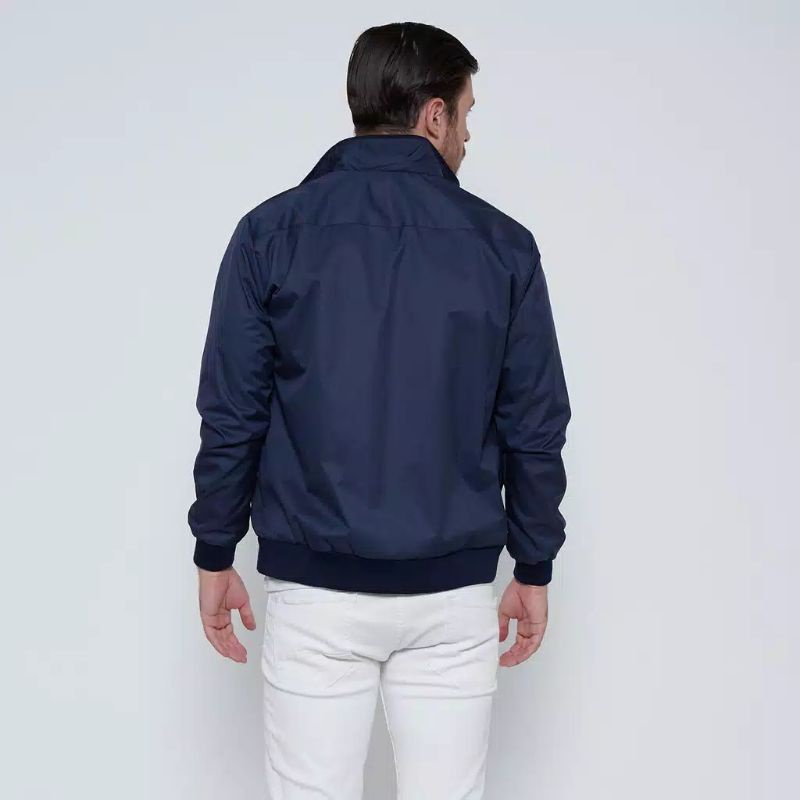 JAKET BOMBER NAVY POLOS ELEGANT