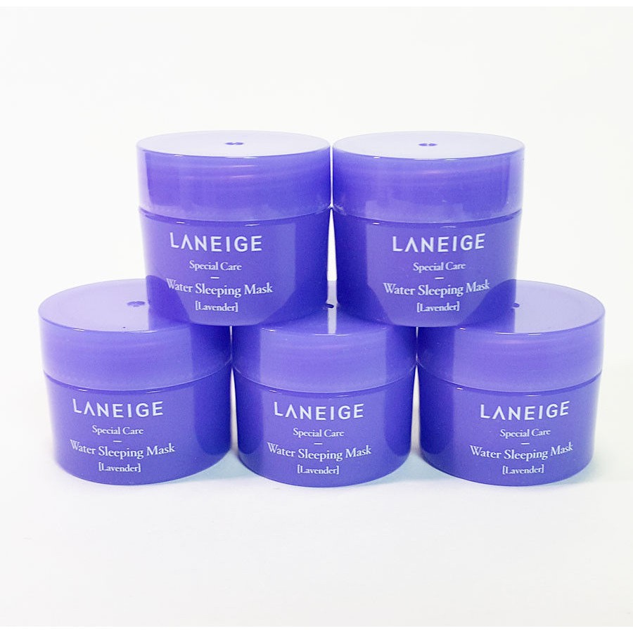 (Dijamin ORIGINAL) Laneige Sleeping Mask Kemasan Kecil Mini/Travel - Water &amp; Lavender 15mL, Cica Hijau 10 mL (Masker Wajah Lanaige Biru))