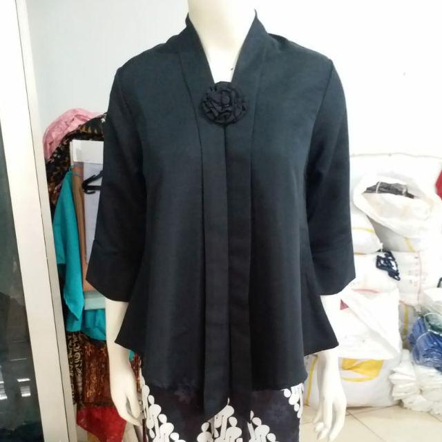(M92/100) Kebaya floy kutubaru encim kartini termurah busui STD-JUMBO KeroncongBusana-Hitam
