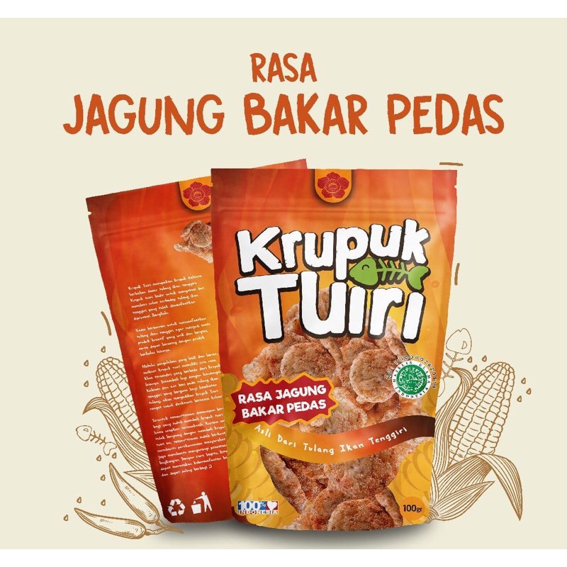 Krupuk Tuiri rasa Jagung Bakar Pedas