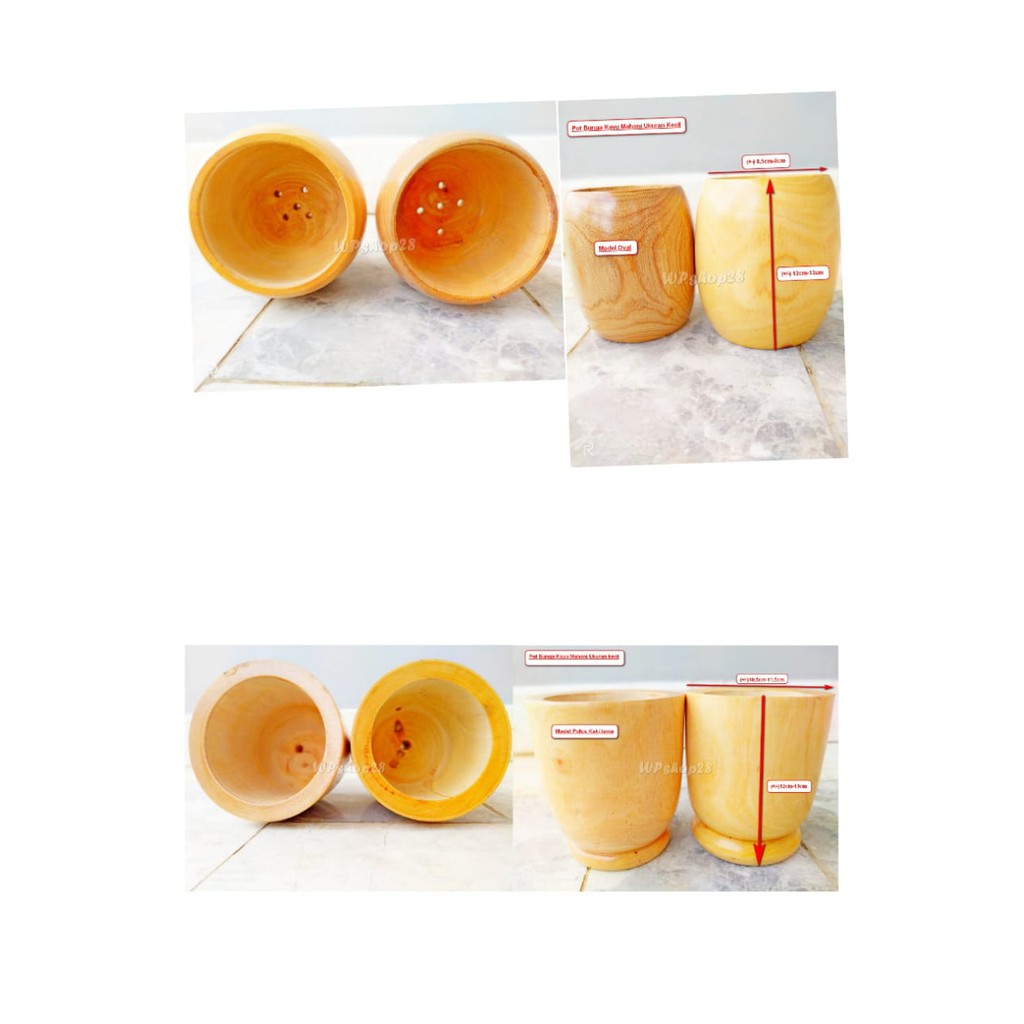 Pot Bunga kayu Mahoni Blitar ukuran kecil