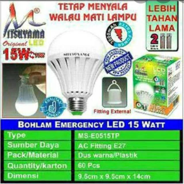 Bohlam lampu sentuh emergency 15 watt