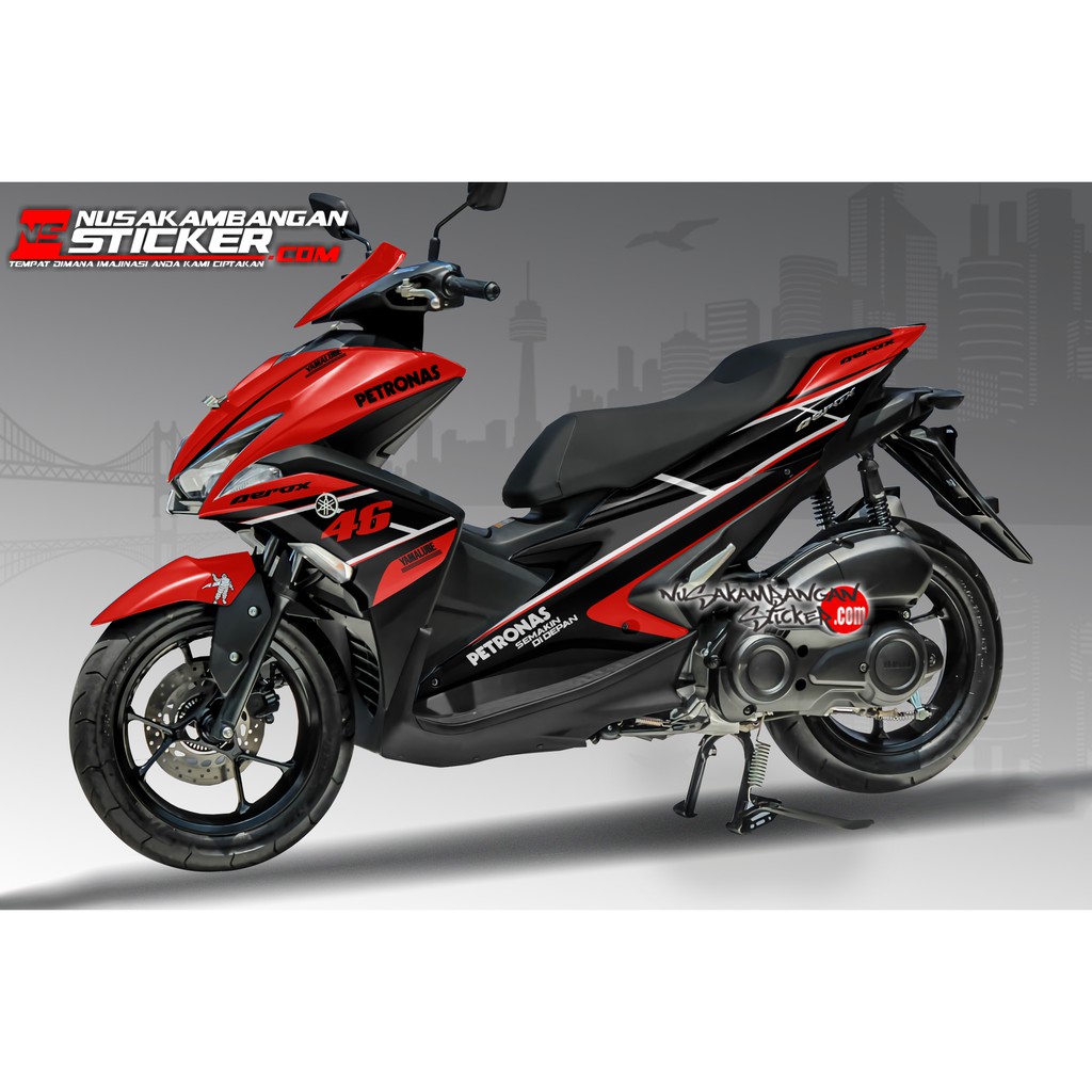 Decal Stiker Motor Yamaha Aerox Full Body Petronas Merah Racing Team Sticker Custom Variasi Motif Ka