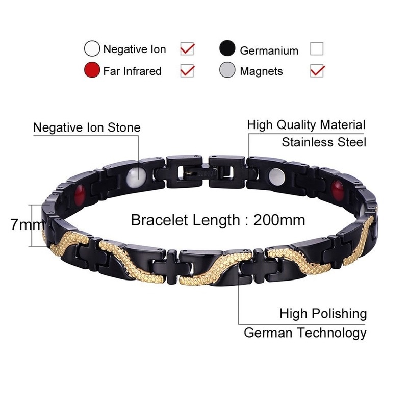 Gelang Terapi Magnetik Desain Naga Untuk Pria