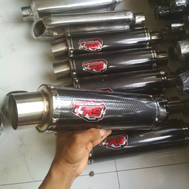 KNALPOT R9 KARBON SELENSR ONLY MOTOR SPORT VIXION R15 FU MX SONIC GSX BYSHON R25 MT25 NINJA CBR250RR