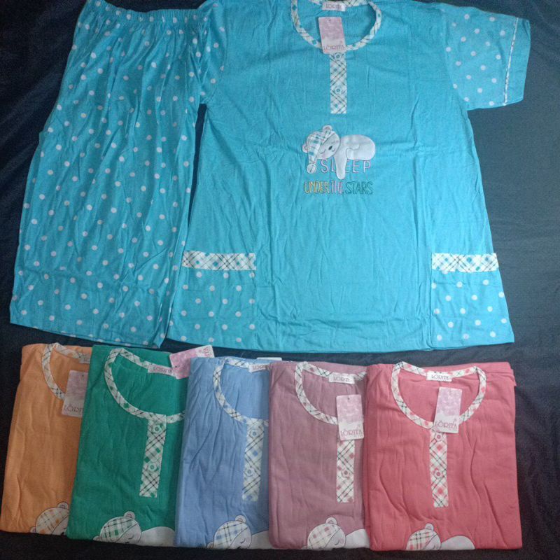 flo_style-baju tidur 3/4 jumbo kaos tebal lorita tinny by Sofie termurah/terlaris(Etalase2geser☝️-5