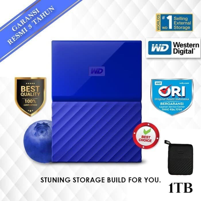 WD My Passport 1TB Eksternal Hardisk-Garansi Resmi