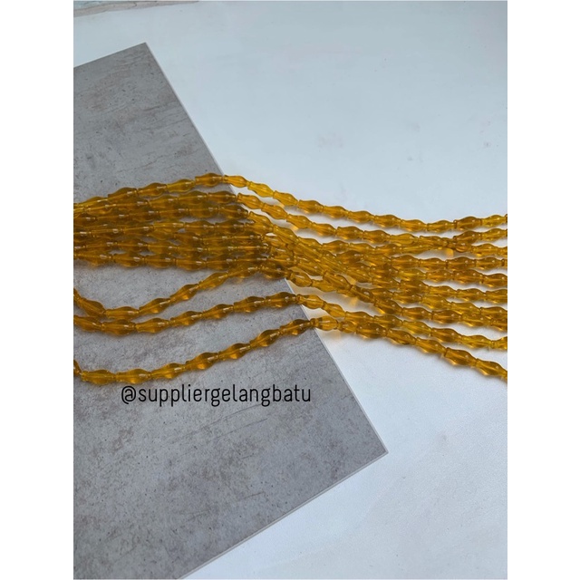 manik ujung kepala tasbih GUCI ORANGE bening craft kalung gelang 8mm