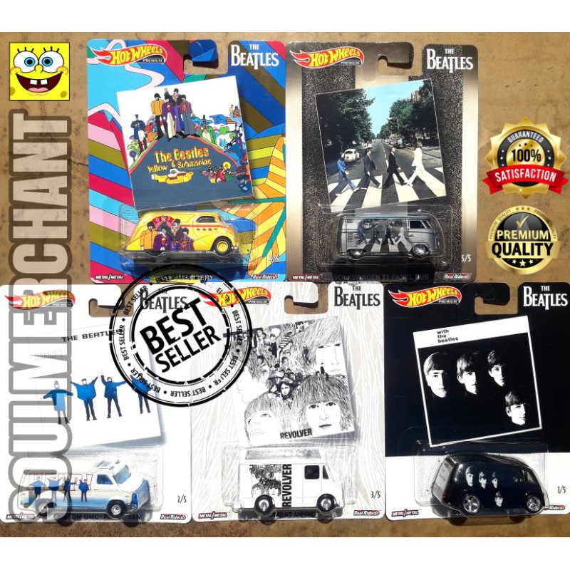 HOTWHEELS THE BEATLES set 5 Pcs - VW VOLKSWAGEN T1 PANEL GMC VAN DECO COMBAT MEDIC QUICK D-LIVERY