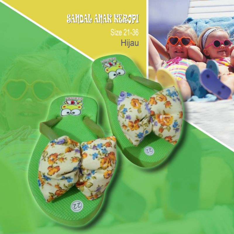 SANDAL JEPIT ANAK KARAKTER KEROPI BANTAL MINIMALIS SZ 21-25