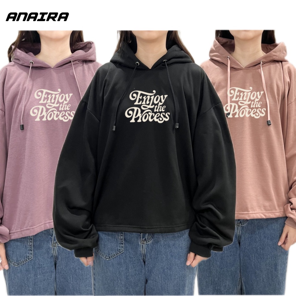 ENJOY THE PROCESS SWEATER HOODIE PRIA WANITA OVERSIZE SWITER HUDIE OVERSAIZ