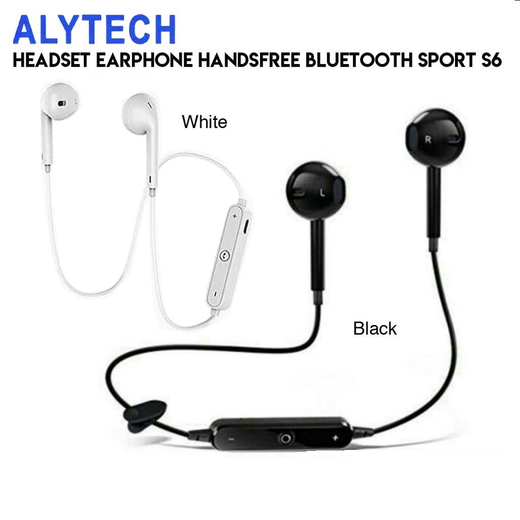 Headset Bluetooth s6 Sport Earphone Blutooth Samsung Wireless Music Blutut Olahraga Lari Running