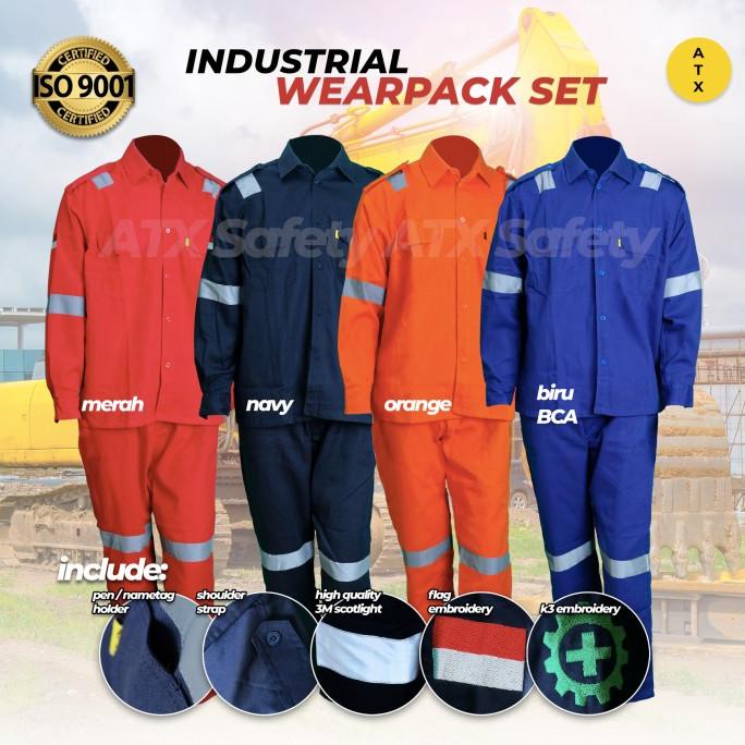 Wearpack safety model setelan baju + celana / werpak / wearpak