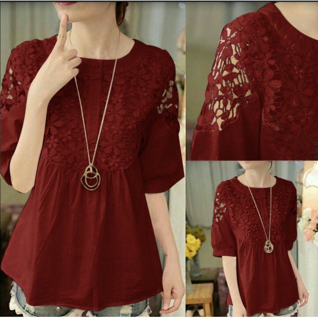 FWG - BLOUSE BRONITA  / ATASAN MURAH / BLOUSE KOREA STYLE / BAJU WANITA MODEL BARU / BLOUSE