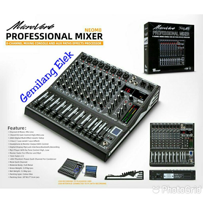 Mixer MicroVerb Neo M8 ( 8 channel ) Original