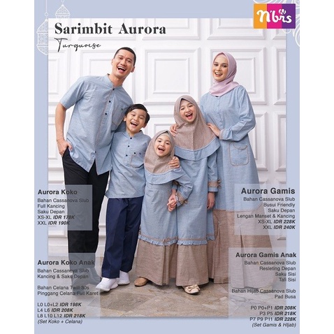 SARIMBIT 2021 BY NIBRAS AURORA GAMIS / AURORA GAMIS ANAK / AURORA KOKO / AURORA KOKO ANAK TURQUOISE