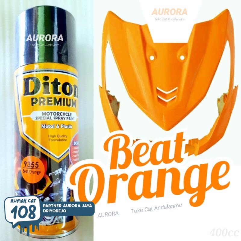 

Pilox Diton Premium Beat Orange 9355 Cat Oranye Honda Pylox Pilok Oren Tahan Bensin 400ml
